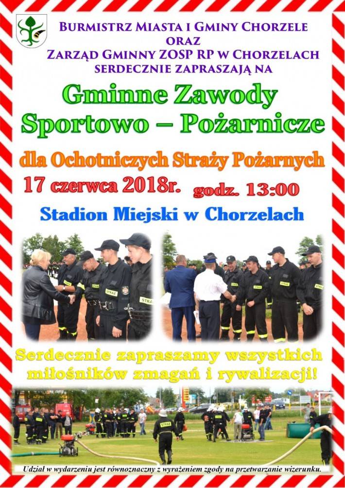 Gminne Zawody Sportowo - Pożarnicze w Chorzelach - zaproszenie