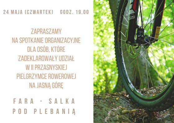 Spotkanie organizacyjne dla uczestników Przasnyskiej Pielgrzymki Rowerowej na Jasną Górę