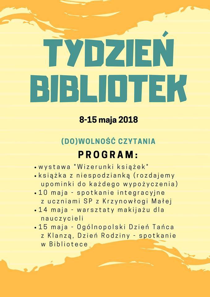 Tydzień Bibliotek 2018 - zaproszenie