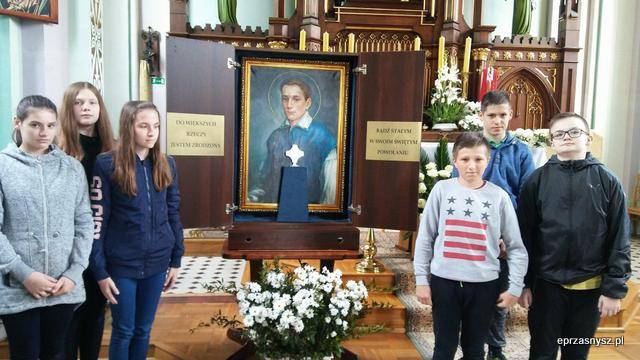 Relikwie i obraz  Św. Stanisława Kostki w Rostkowie
