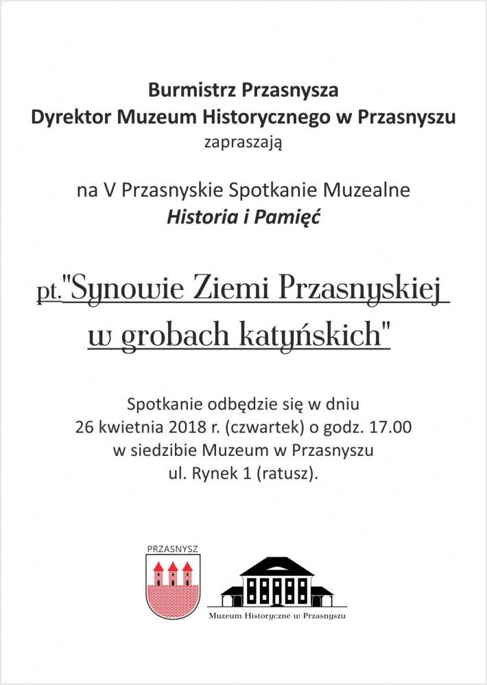 V Przasnyskie Spotkanie Muzealne - zaproszenie