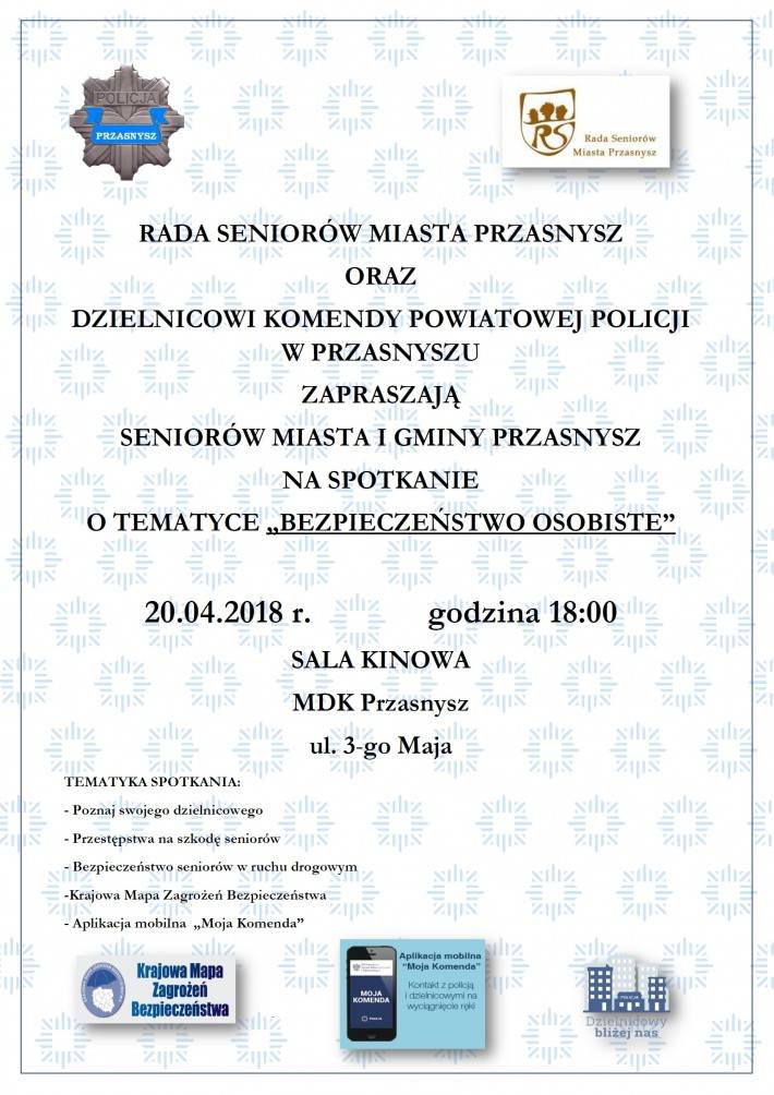 KPP: ZAPROSZENIE NA SPOTKANIE Z SENIORAMI