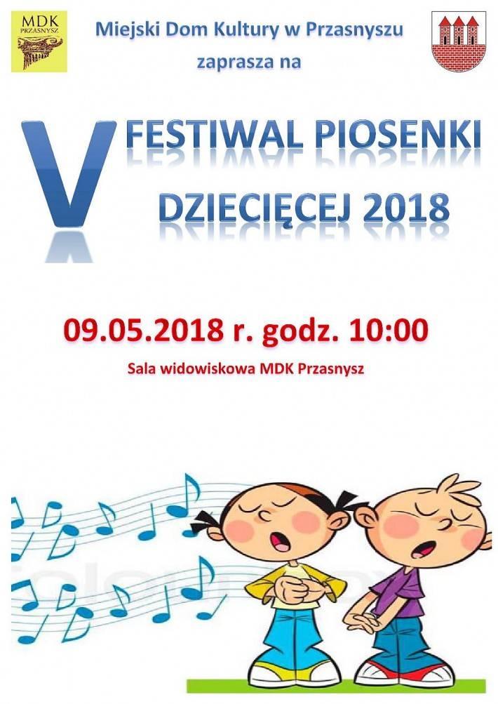 V Festiwal Piosenki Dziecięcej 2018 - zgłoszenia