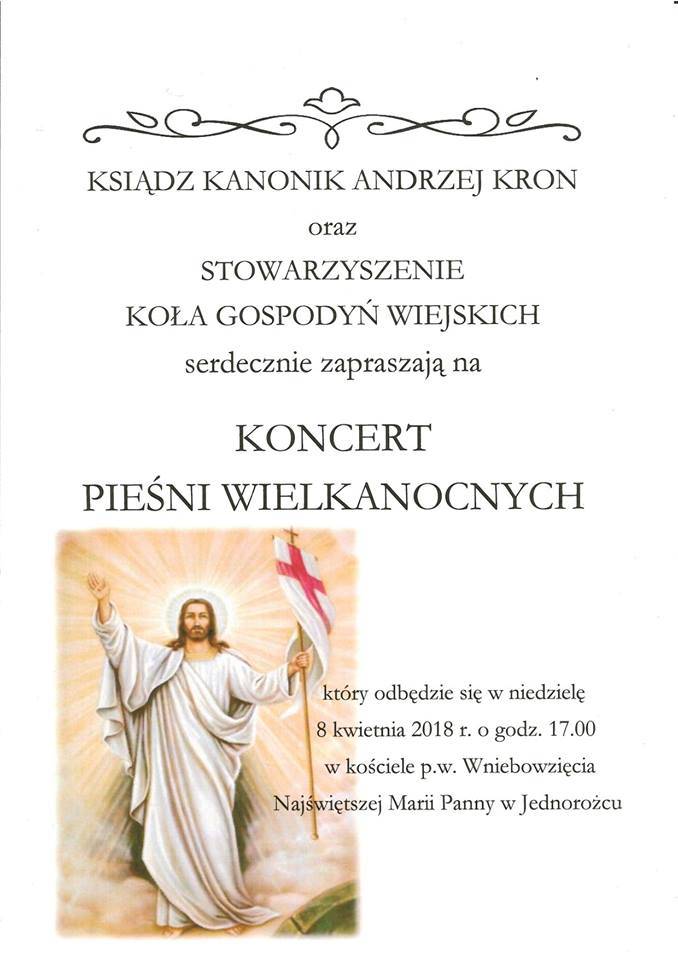 Koncert Pieśni Wielkanocnych - zaproszenie