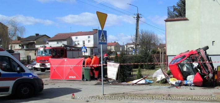 Interwencje Straży Pożarnej - Wypadek dwóch samochodów w Przasnyszu