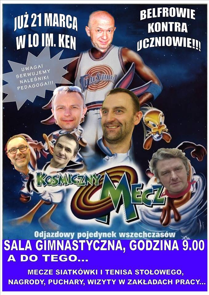 KOSMICZNY MECZ KOSZYKARSKI: BELFROWIE VS. UCZNIOWIE w LO im. KEN - zaproszenie