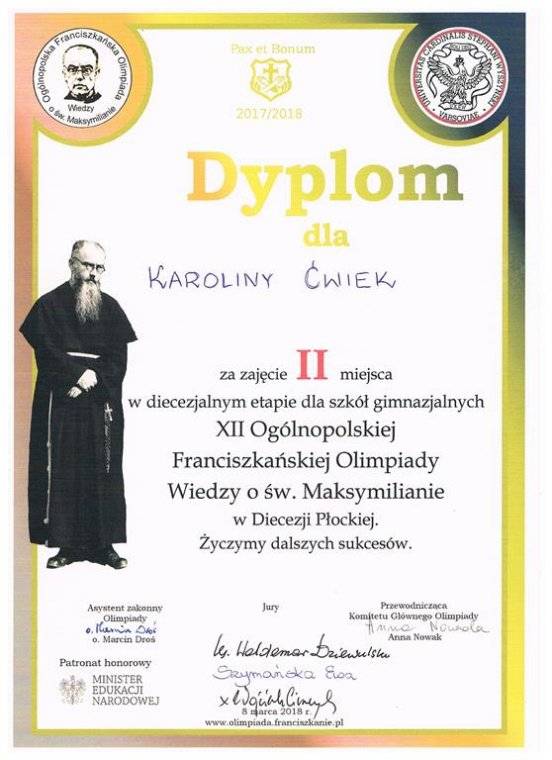 Uczennica z Czernic Borowych w finale ogólnopolskiej olimpiady 