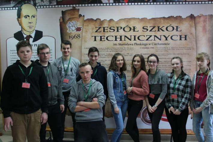 Gimnazjaliści z Krasnego z wizytą w Zespole Szkół Technicznych w Ciechanowie