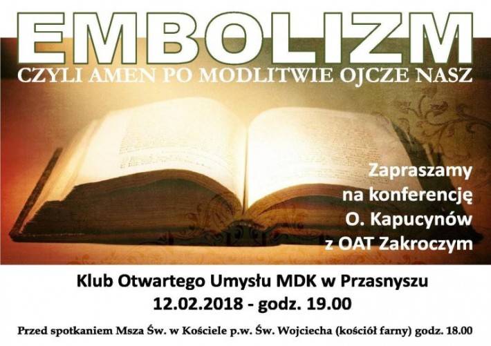 Spotkanie z Ojcami Kapucynami z OAT w Zakroczymiu - zaproszenie