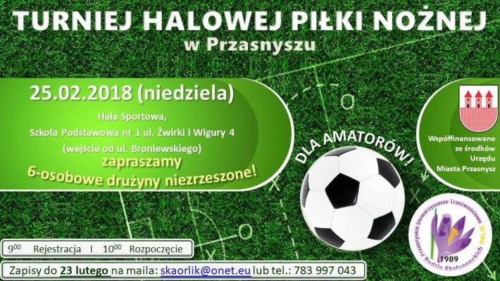 Halowy turniej piłki nożnej amatorów - zaproszenie