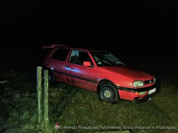 Wypadek samochodu osobowego w miejscowości Żelazna Rządowa