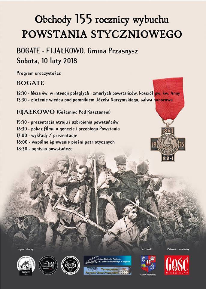155. ROCZNICA WYBUCHU POWSTANIA STYCZNIOWEGO - zaproszenie