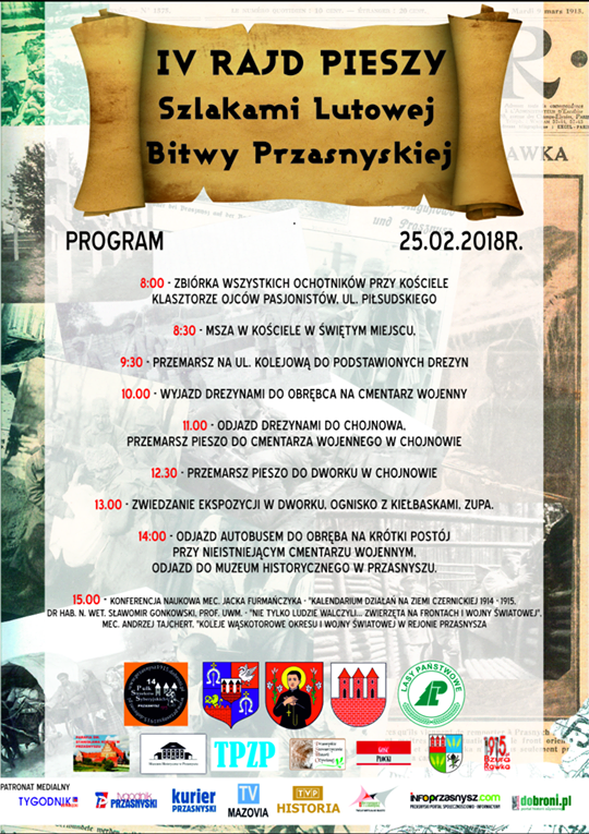 IV Rajd Pieszy Szlakami Lutowej Bitwy Przasnyskiej - zaproszenie