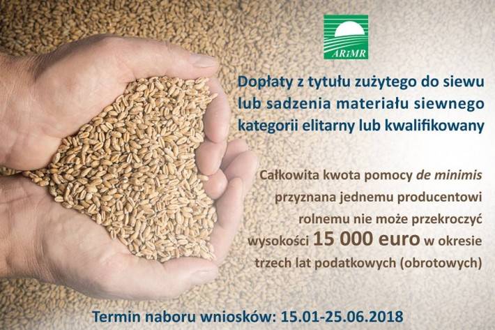 Dopłaty z tytułu zużytego do siewu lub sadzenia materiału siewnego kategorii elitarny lub kwalifikowany