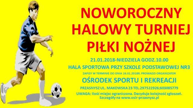 Noworoczny Halowy Turniej Piłki Nożnej - zaproszenie