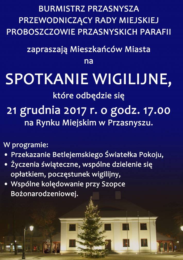 Miejskie Spotkanie Wigilijne - zaproszenie
