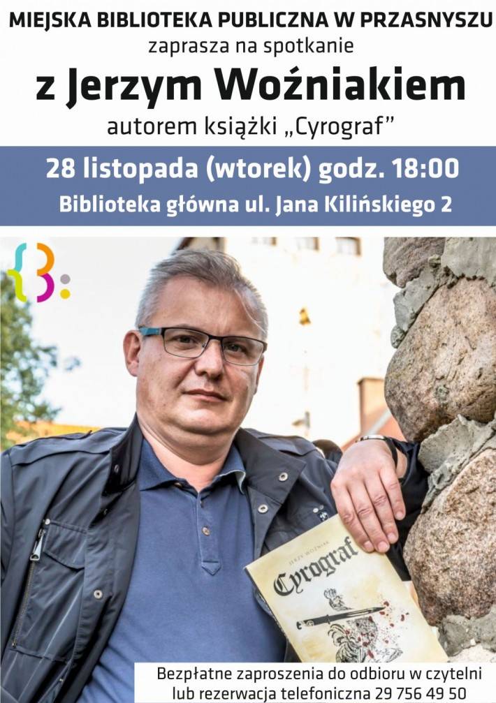 Spotkanie autorskie z Jerzym Woźniakiem - zaproszenie