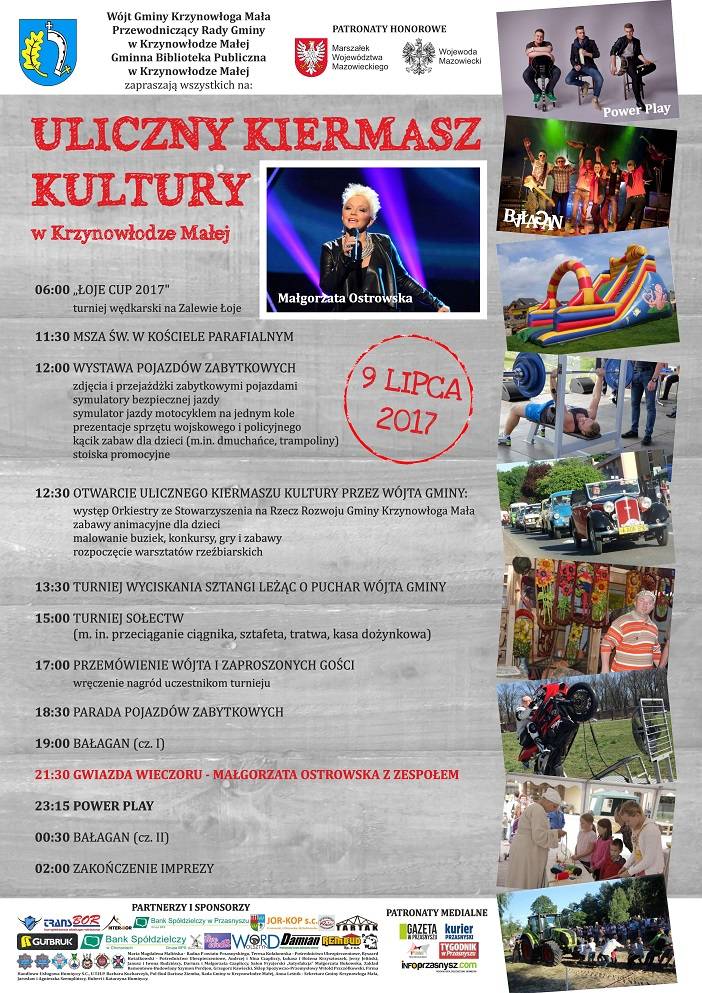 Uliczny Kiermasz Kultury w Krzynowłodze Małej - program