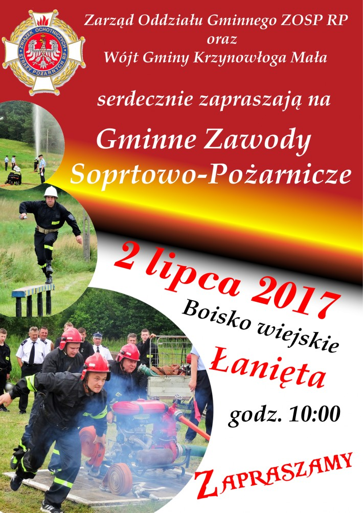 Gminne Zawody Sportowo-Pożarnicze w Krzynowłodze Małej - zaproszenie