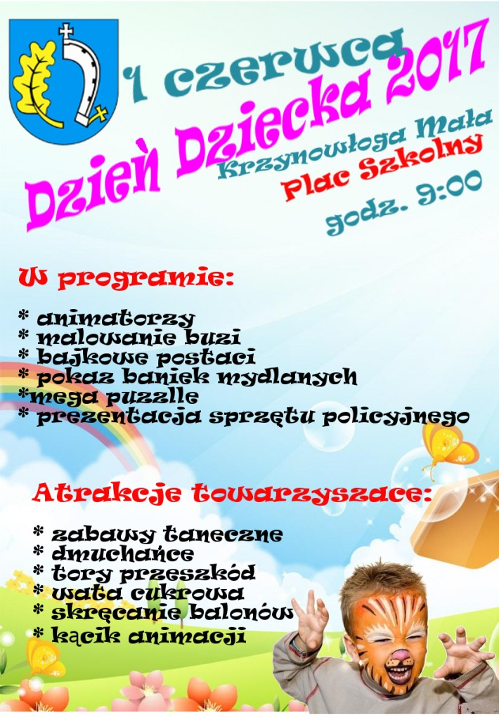 Dzień Dziecka w Krzynowłodze Małej - zaproszenie
