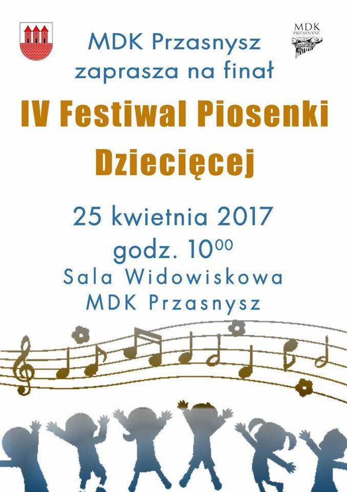 IV Festiwal Piosenki Dziecięcej - zaproszenie 