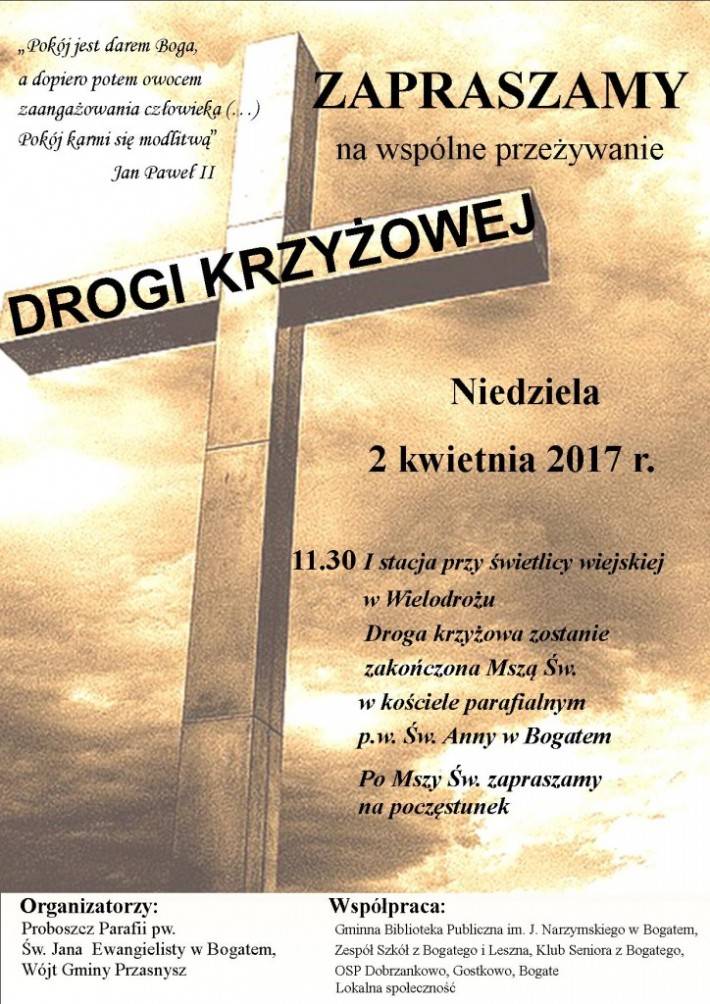 Droga Krzyżowa w Bogatem - zaproszenie