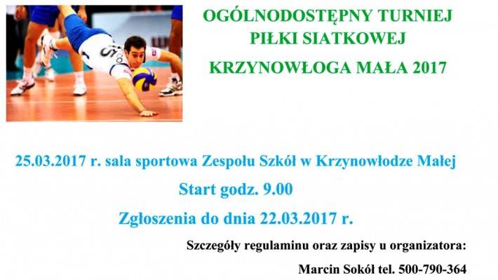 Krzynowłoga Mała: Turniej Piłki Siatkowej - zaproszenie
