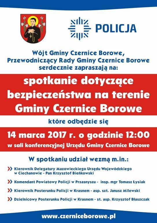 Spotkanie dot. bezpieczeństwa na terenie Gminy Czernice Borowe