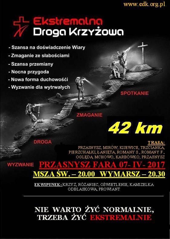 Ekstremalna Droga Krzyżowa Przasnysz - zaproszenie