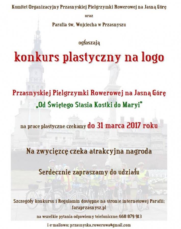 Konkurs plastyczny na logo Przasnyskiej Pielgrzymki Rowerowej na Jasną Górę
