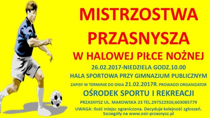 Mistrzostwa Przasnysza w Halowej Piłce Nożnej - zaproszenie