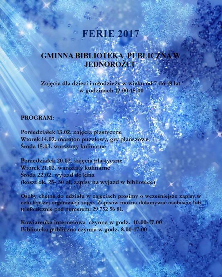 Jednorożec: Ferie w Bibliotece