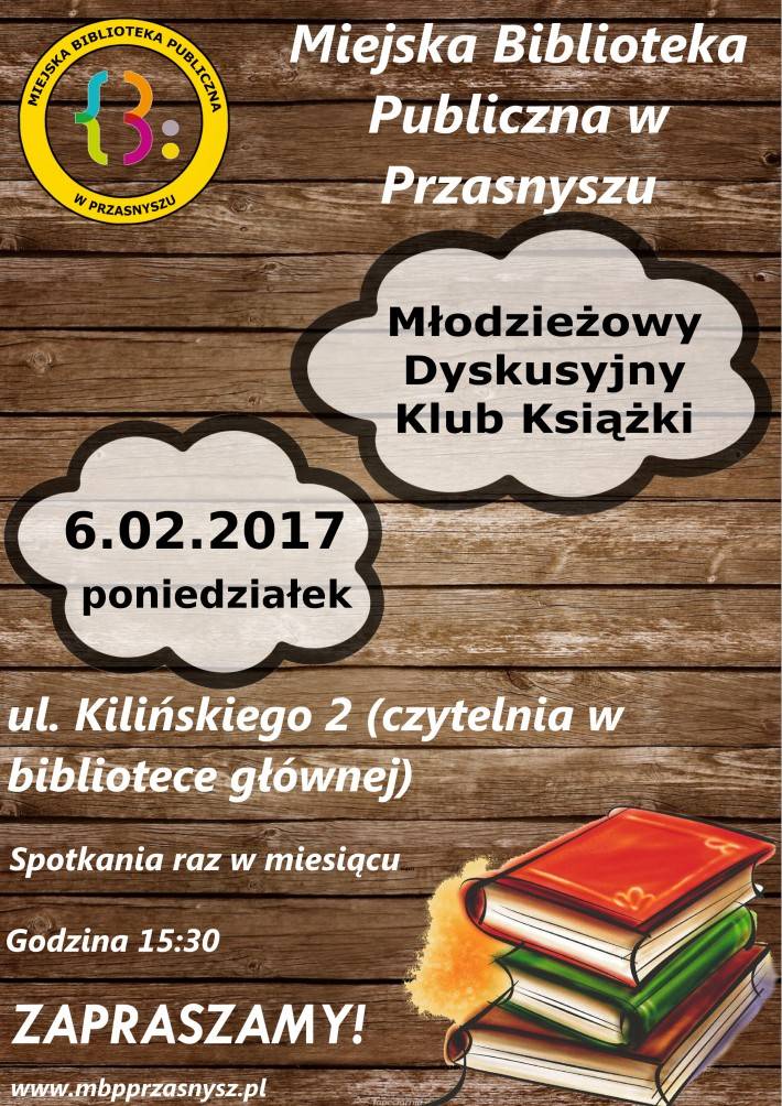 Młodzieżowy Dyskusyjny Klub Książki - zaproszenie