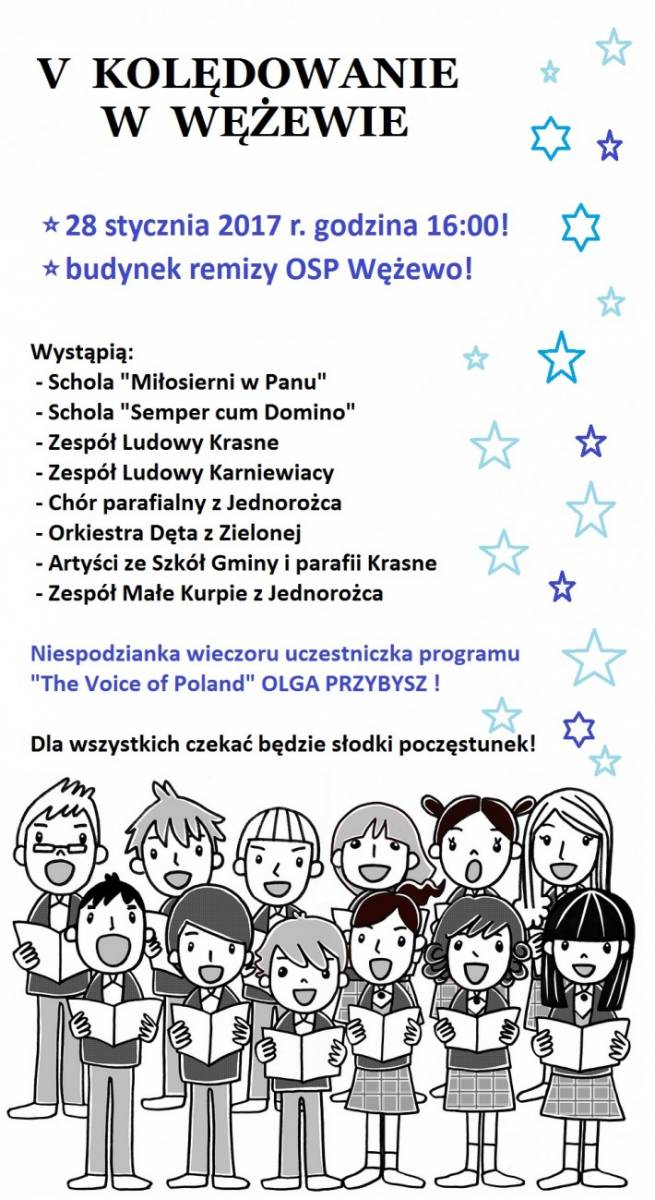 Jubileuszowe Kolędowanie w Wężewie - zaproszenie