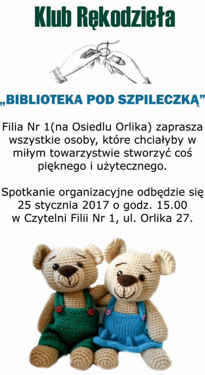 Klub Rękodzieła w MBP - zaproszenie