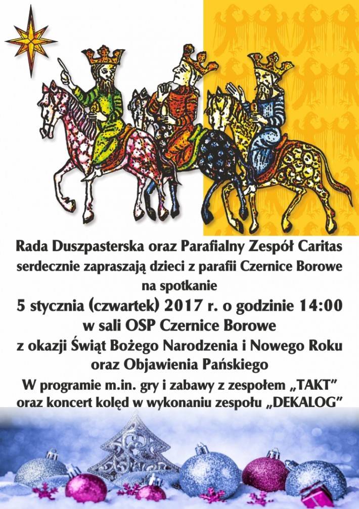 Czernice Borowe: Świąteczne spotkanie dla dzieci - zaproszenie