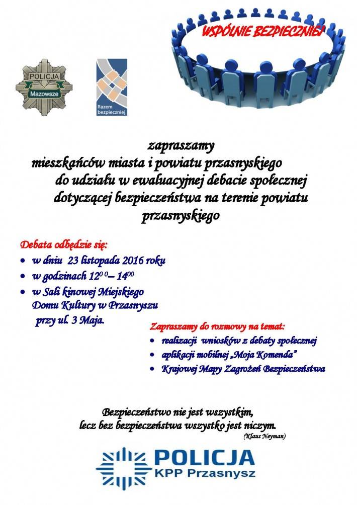 Debata społeczna - zaproszenie