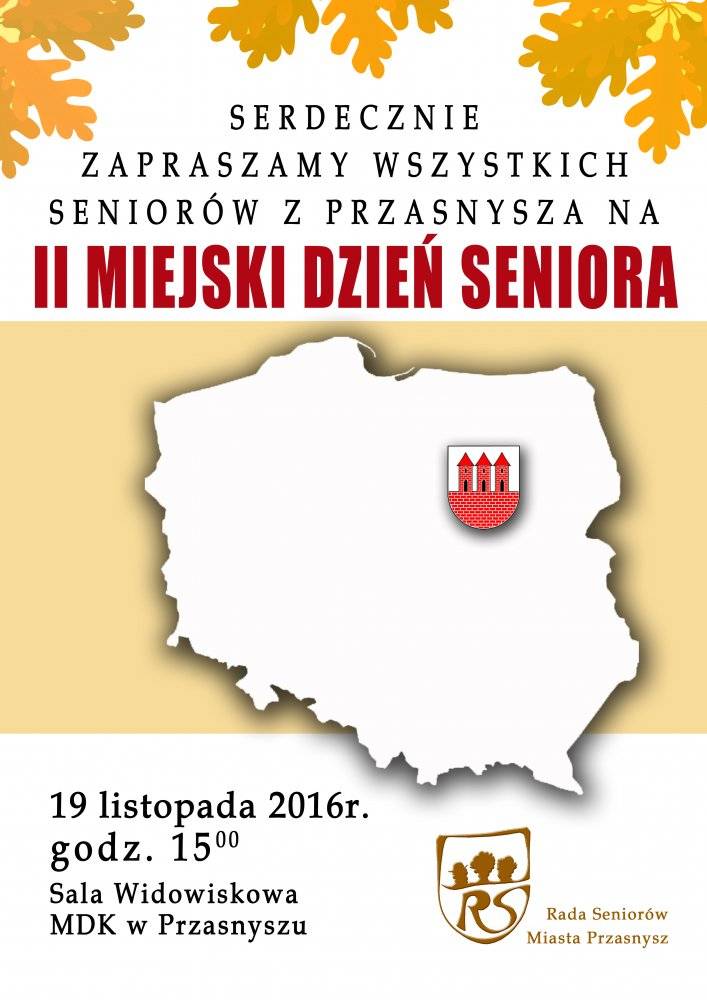 II Miejski Dzień Seniora - zaproszenie