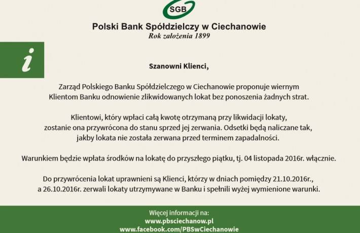 Komunikat banku 