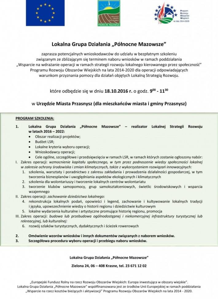 Szkolenie w ramach Lokalnej Grupy Działania