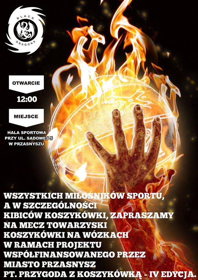Mecz koszykówki na wózkach - zaproszenie