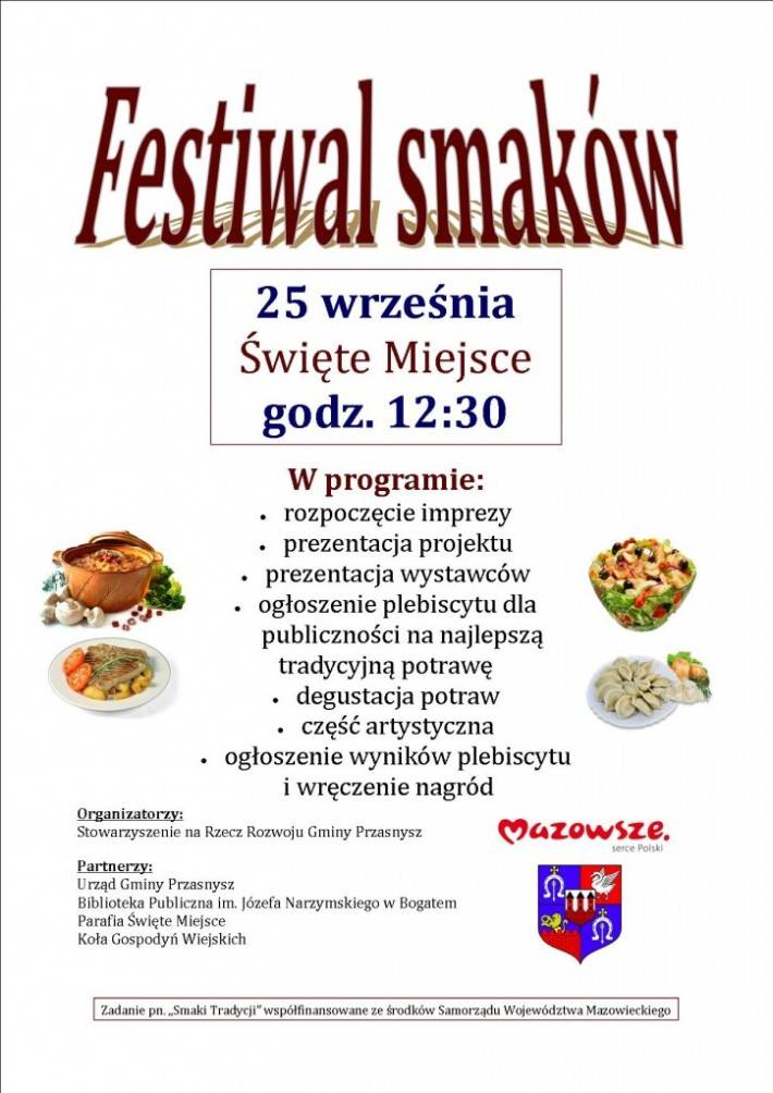 Festiwal Smaków w Świętym Miejscu - zaproszenie