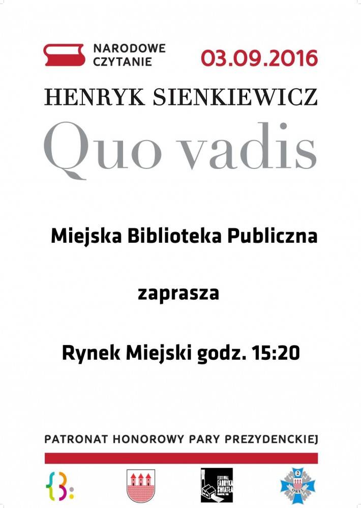 Narodowe Czytanie w Przasnyszu i powiecie przasnyskim - zaproszenie
