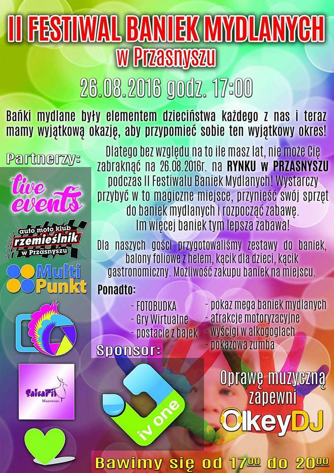 II Festiwal Baniek Mydlanych w Przasnyszu