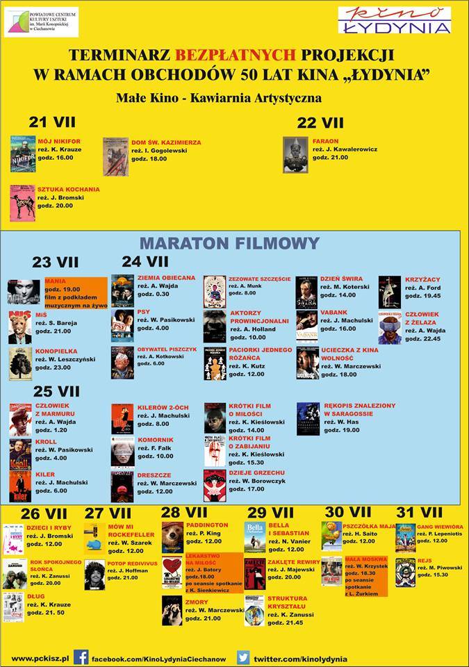 Bezpłatny 50 – godzinny Maraton Filmowy w Ciechanowie