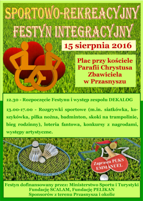 Sportowo-Rekreacyjny Festyn Integracyjny - zaproszenie