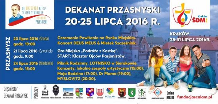 Plan wydarzeń podczas ŚDM w Dekanacie Przasnyskim