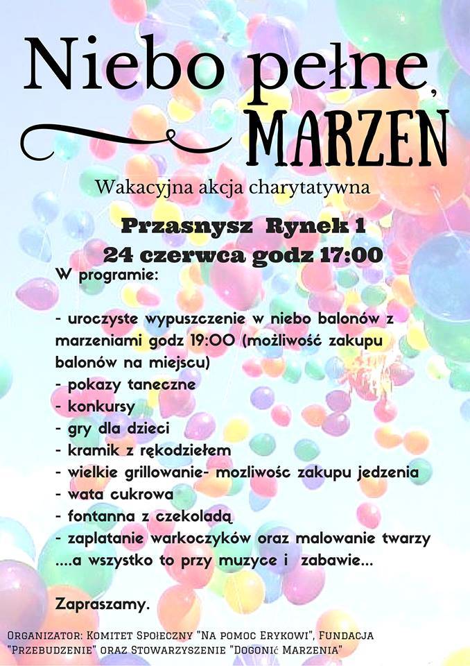 Niebo Pełne Marzeń 2016 - zaproszenie