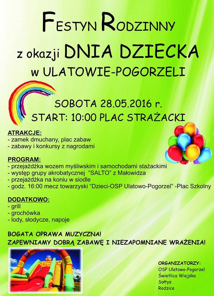 Jednorożec: Festyn Rodzinny z okazji Dnia Dziecka