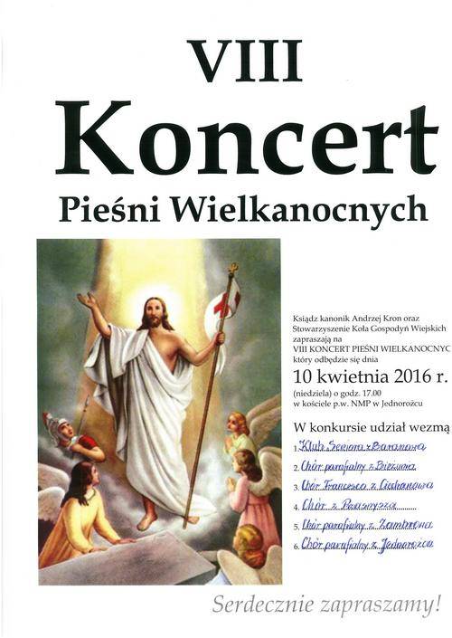 VIII Koncert Pieśni Wielkanocnych w Jednorożcu